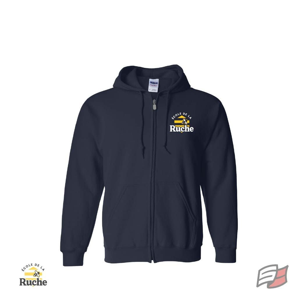 Gilet capuchon avec zip la ruche adulte