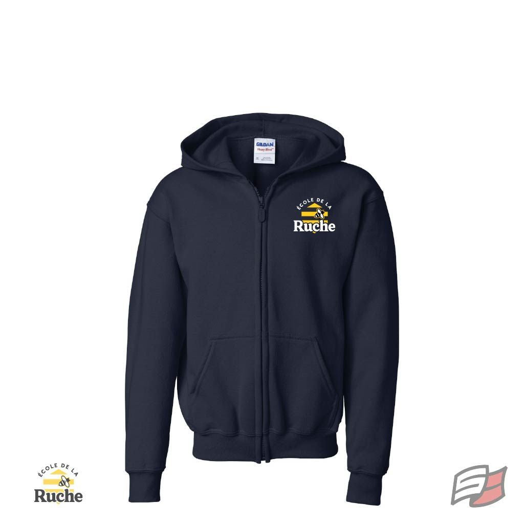 Gilet capuchon avec zip la ruche junior