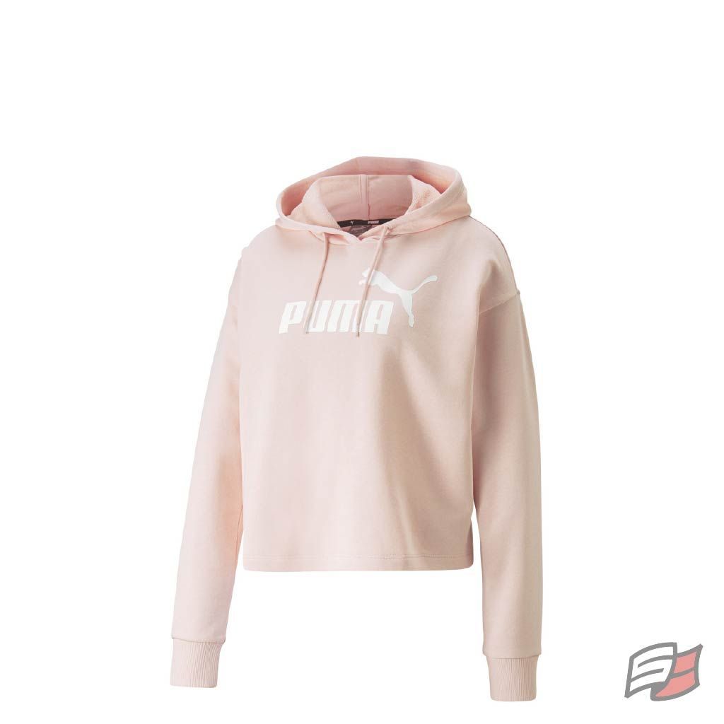 Ess cropped logo hoodie tr wmn's