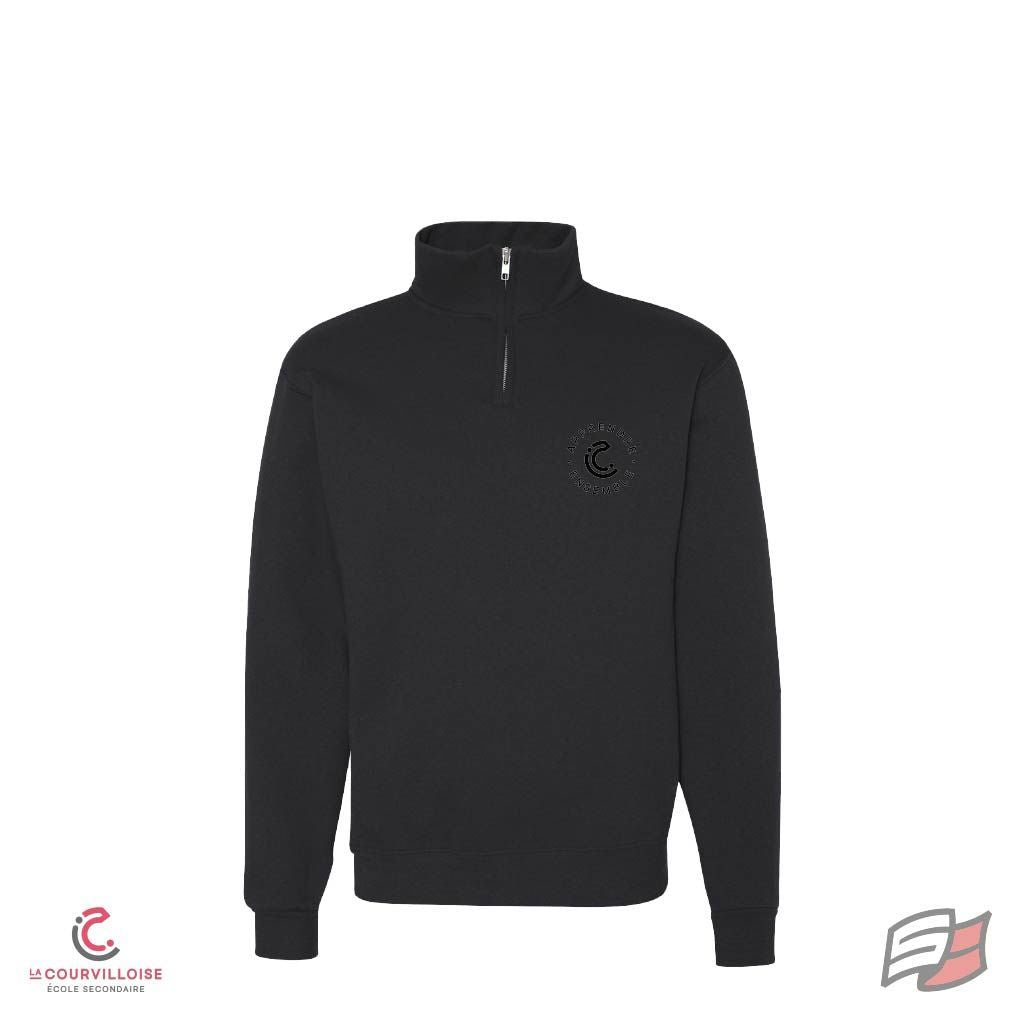 1/4 de zip brodé ad - apprendre-ensemble