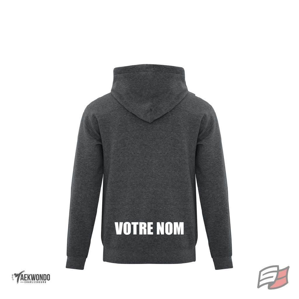 Gilet à capuchon avec zip gris foncé