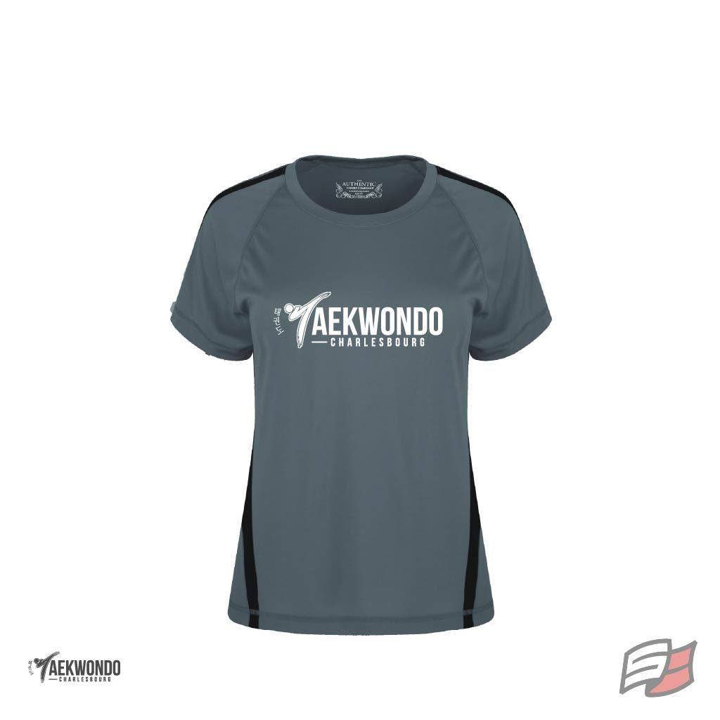 TSHIRT DRYFIT FEMME GRIS/NOIR