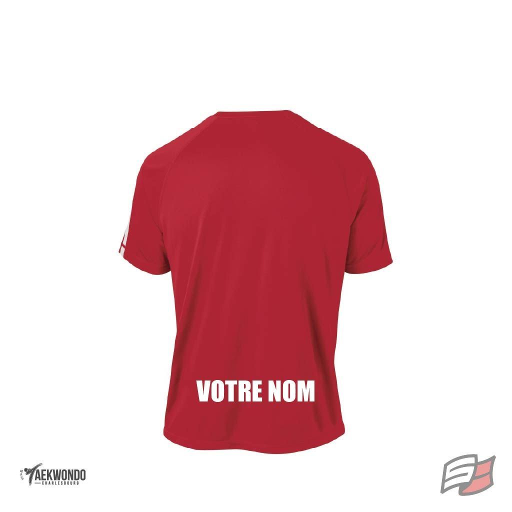 Tshirt dryfit femme rouge/blanc