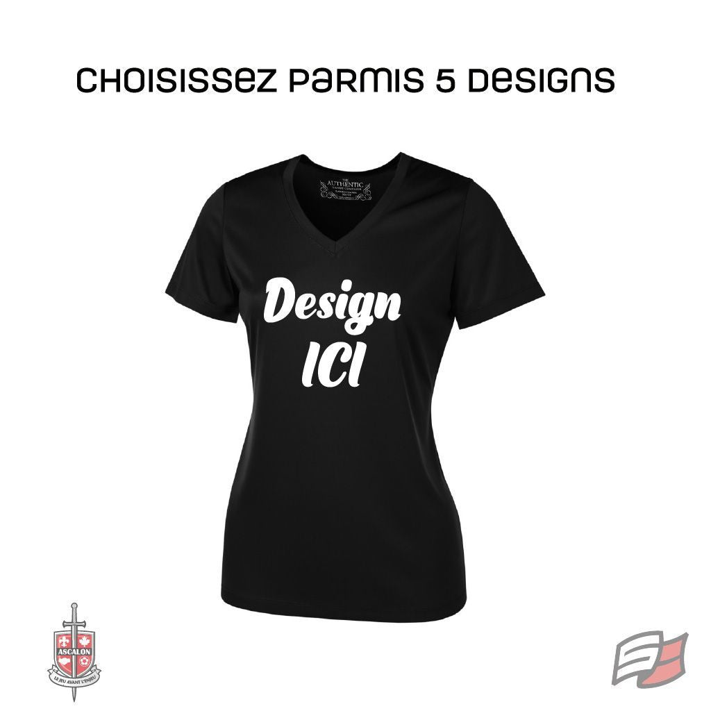 Gilet dryfit m/c col en v femme noir