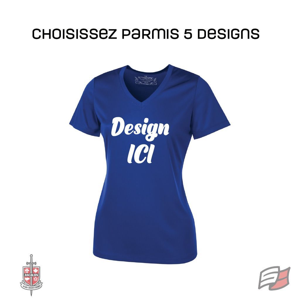 Gilet dryfit m/c col en v femme royal