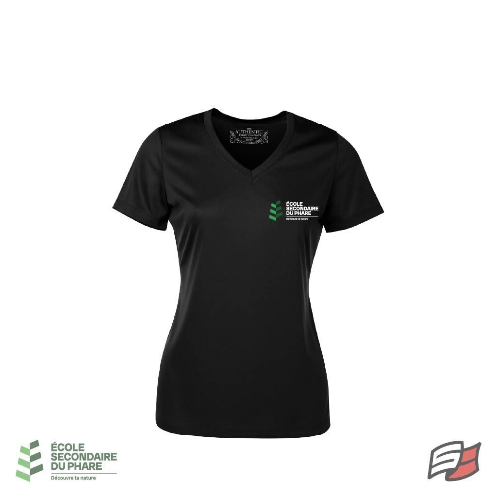 Tshirt dry-fit col en V femme