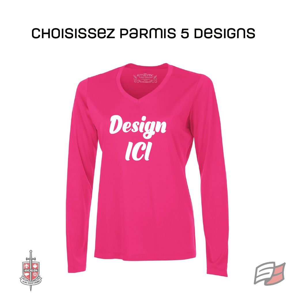 Gilet dryfit m/l col en v femme rose