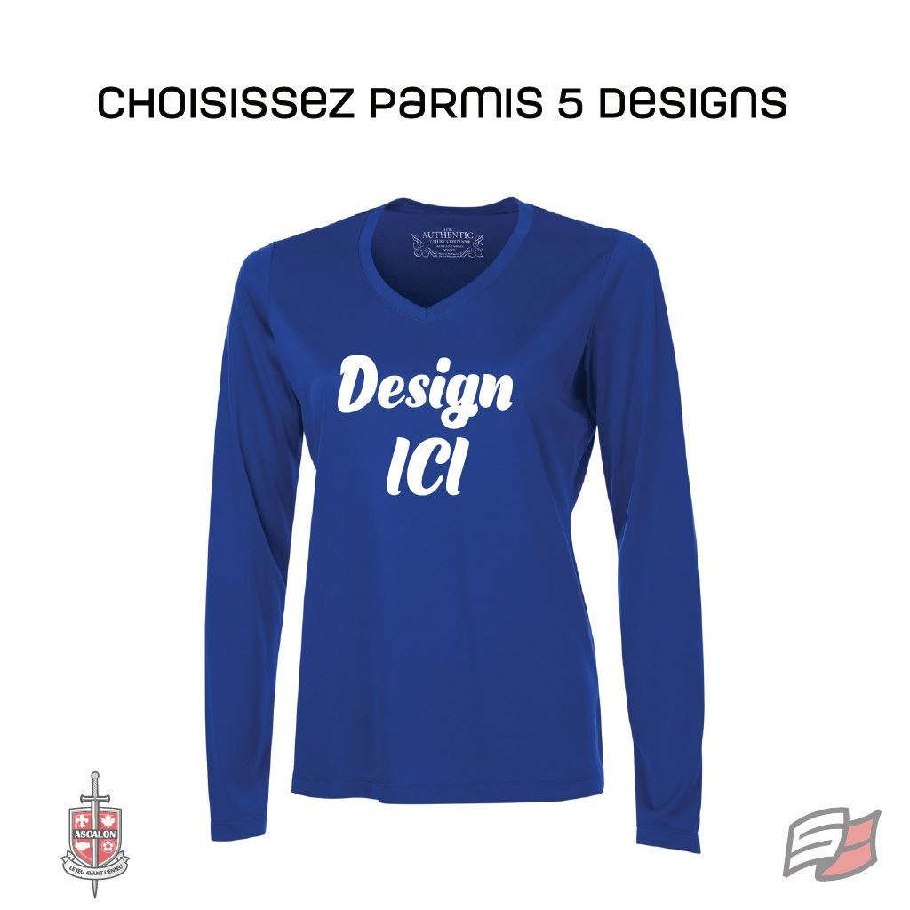 Gilet dryfit m/l col en v femme royal