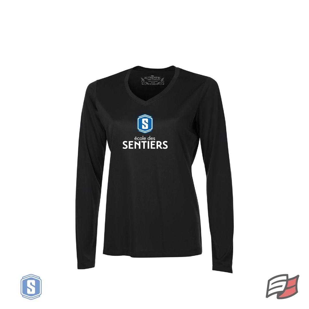 Gilet col en v manches longues femme