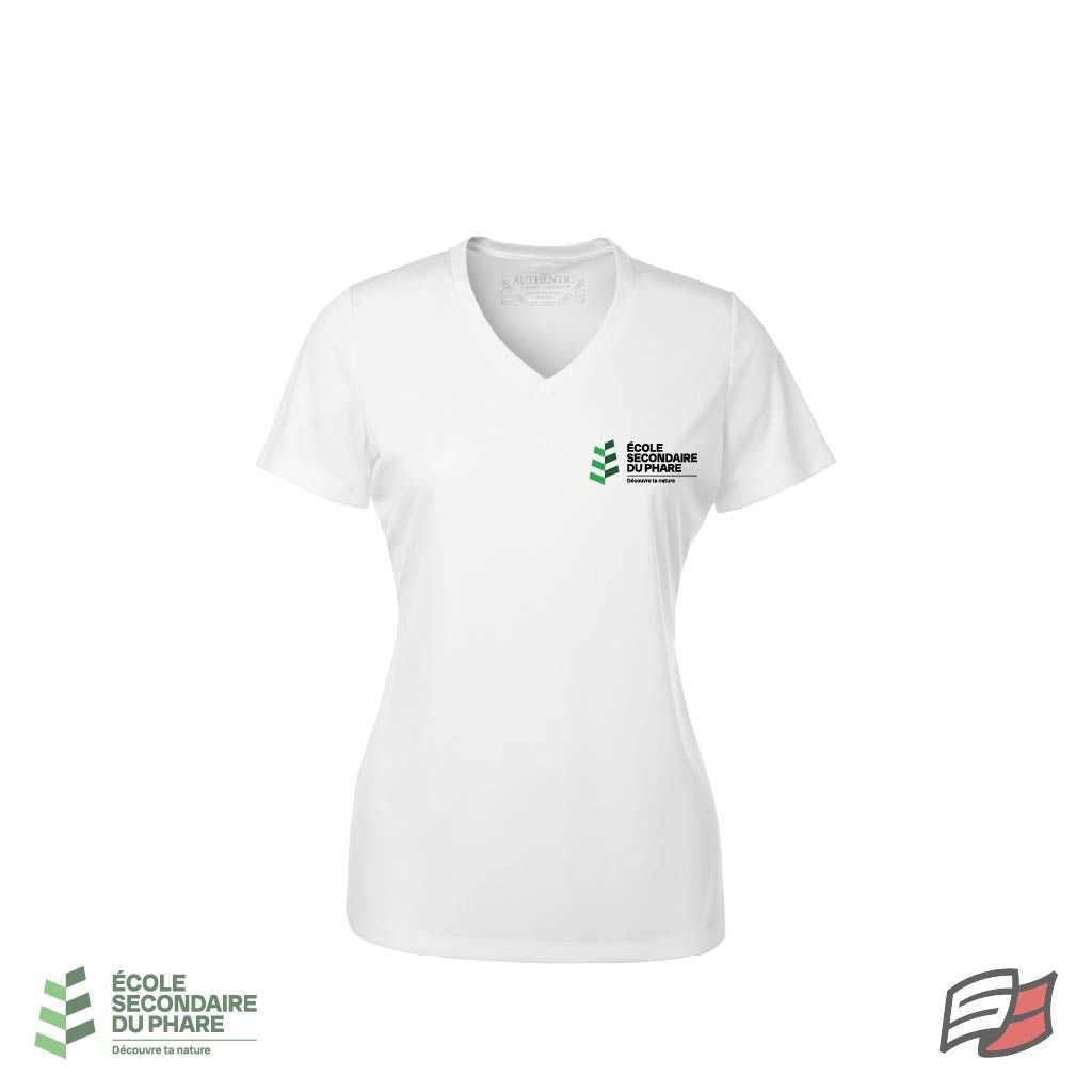 Tshirt dry-fit col en V femme