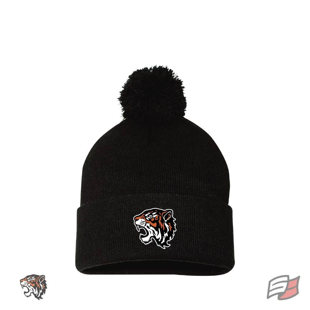 Tuque à rebord avec pompon