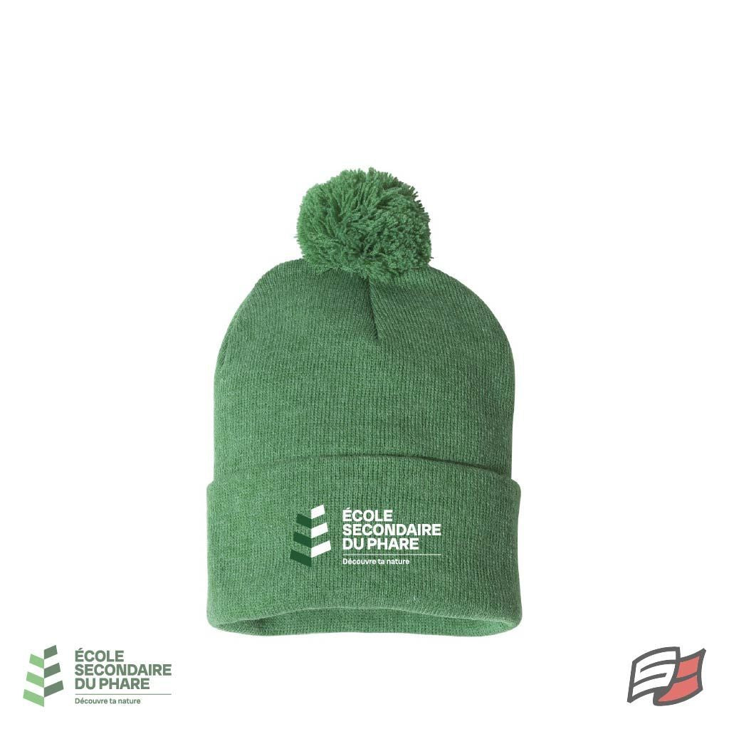 Tuque à rebord avec pompom