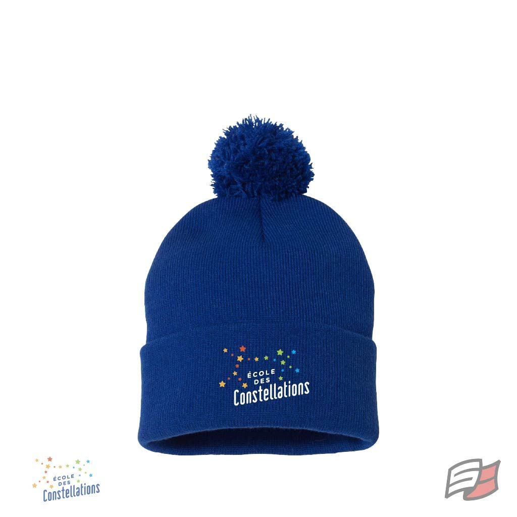Tuque à rebord avec pompon
