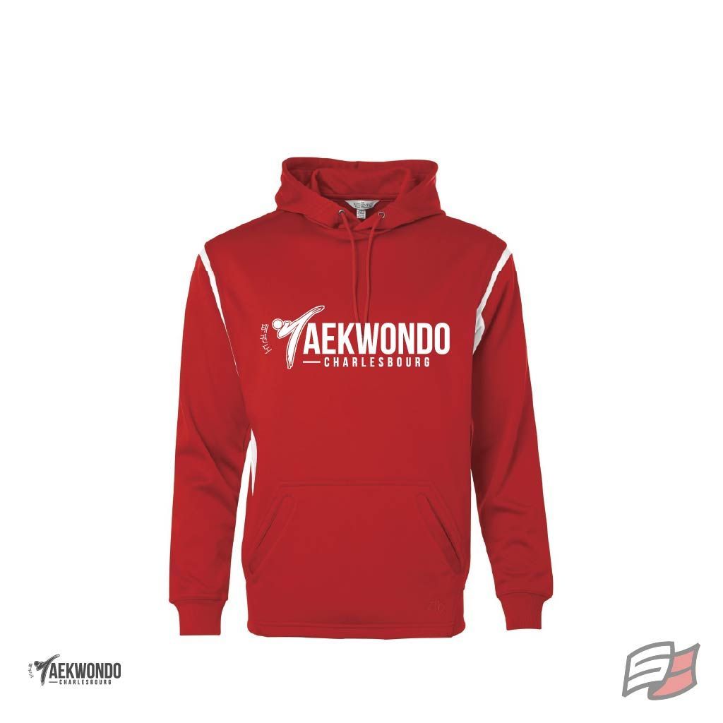 Gilet à capuchon rouge/blanc