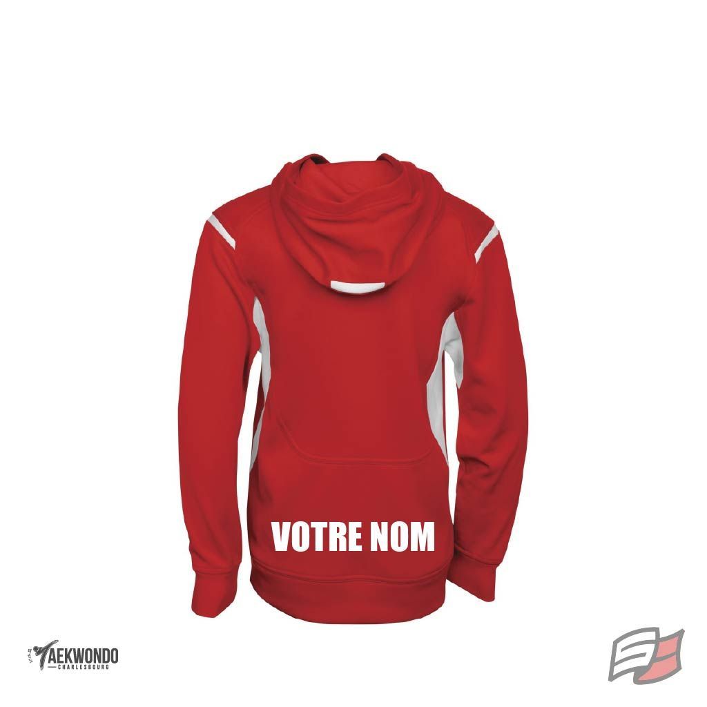 Gilet à capuchon rouge/blanc