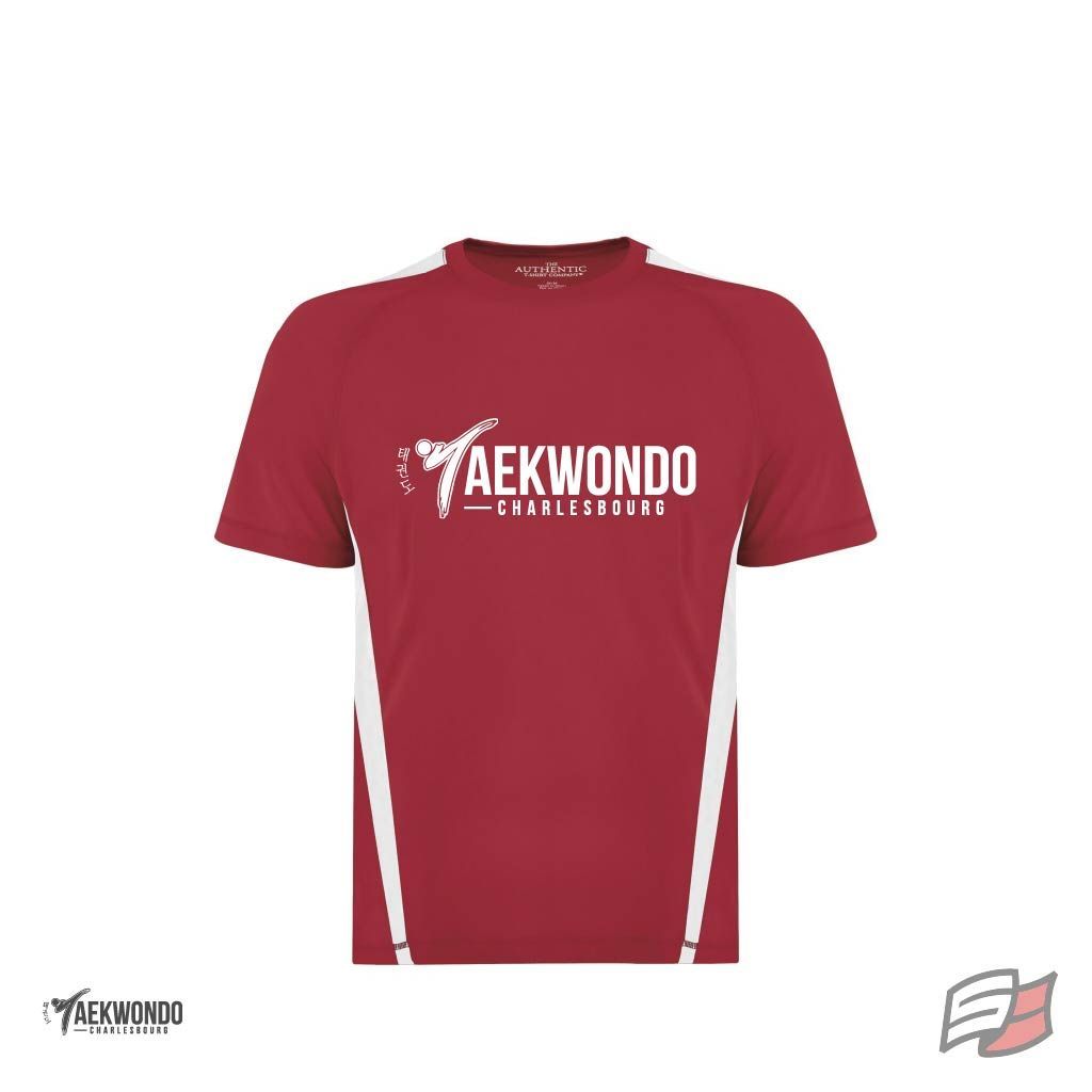 Tshirt dryfit rouge/blanc