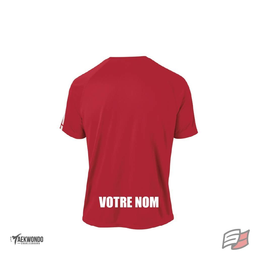 Tshirt dryfit rouge/blanc