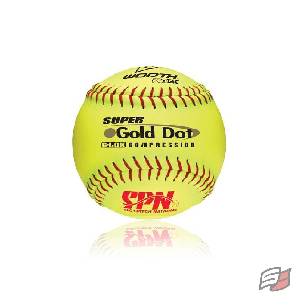 Balle slo-pitch spn gold dot