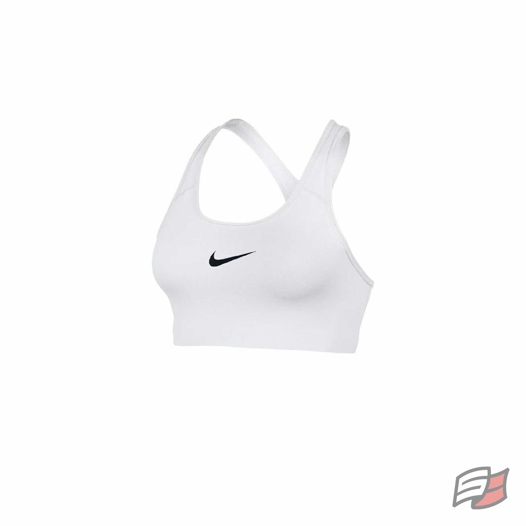 Nike Women's Swoosh Futura Sports Bra (L, White)